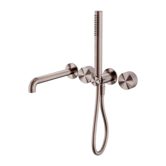 Nero Opal Progressive Shower System Separate Plate With Spout 250mm Brushed Bronze NR252003B250BZ - The Blue Space