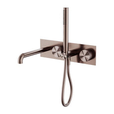 Nero Opal Progressive Shower System With Spout 250mm Brushed Bronze NR252003A250BZ - The Blue Space