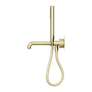 Side Nero Opal Progressive Shower System With Spout 250mm Brushed Gold NR252003A250BG - The Blue Space