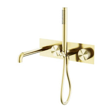 Nero Opal Progressive Shower System With Spout 250mm Brushed Gold NR252003A250BG - The Blue Space