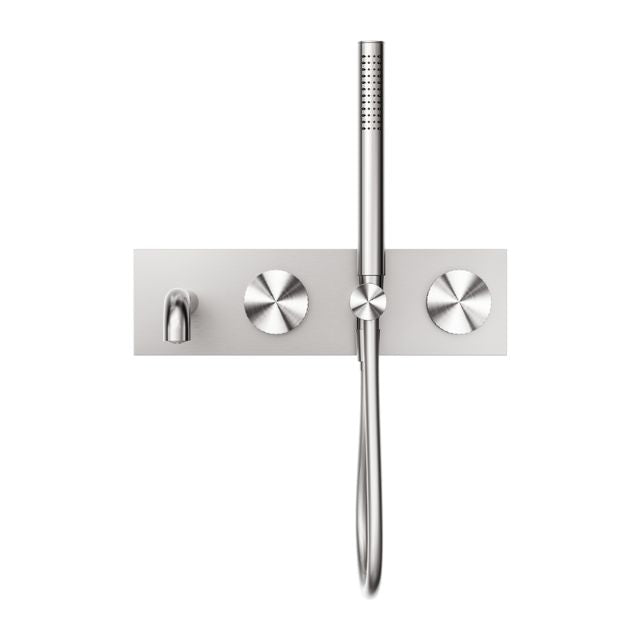 Front Nero Opal Progressive Shower System With Spout 250mm Brushed Nickel NR252003A250BN - The Blue Space