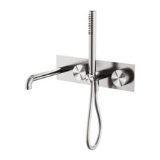 Nero Opal Progressive Shower System With Spout 250mm Brushed Nickel NR252003A250BN - The Blue Space