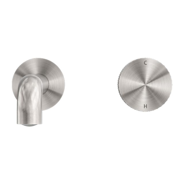 Front Nero Opal Progressive Wall Basin/Bath Set 160mm Brushed Nickel NR252007A160BN - The Blue Space