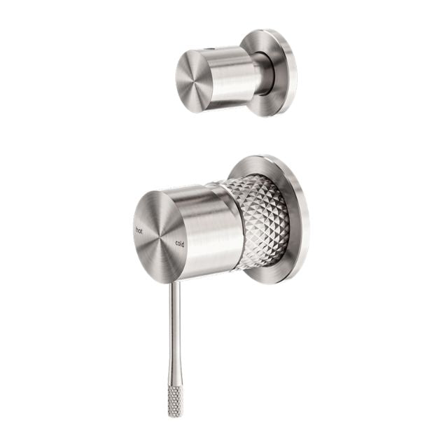 Nero Opal Shower Mixer With Divertor Separate Plate Brushed Nickel NR251909eBN - The Blue Space