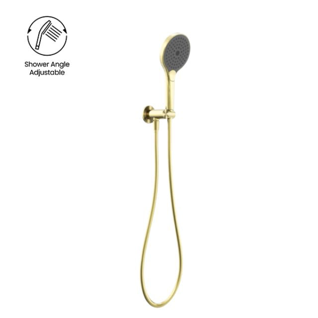 Nero Opal Shower On Bracket With Air Shower II Brushed Gold NR251905FBG - The Blue Space