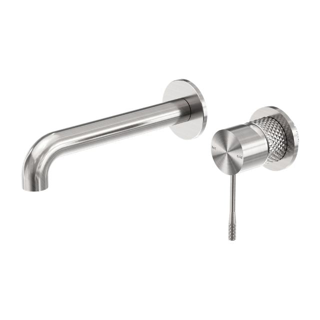 Nero Opal Wall Basin/Bath Mixer Separate Back Plate 120mm Brushed Nickel