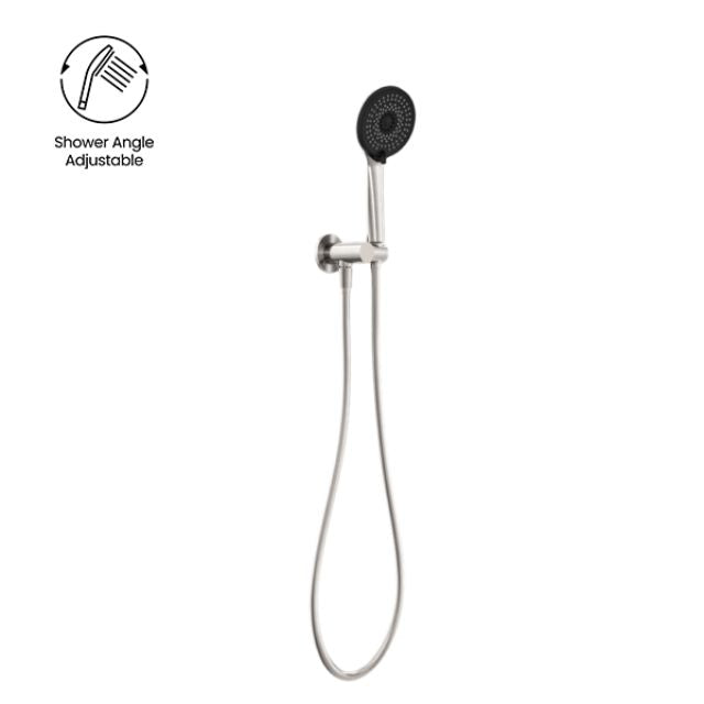 Nero Project Round Shower on Bracket 4 Star Rating Brushed Nickel NR320BN - The Blue Space