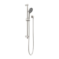 Nero Round Metal Project Rail Shower Brushed Nickel NR318BN - The Blue Space