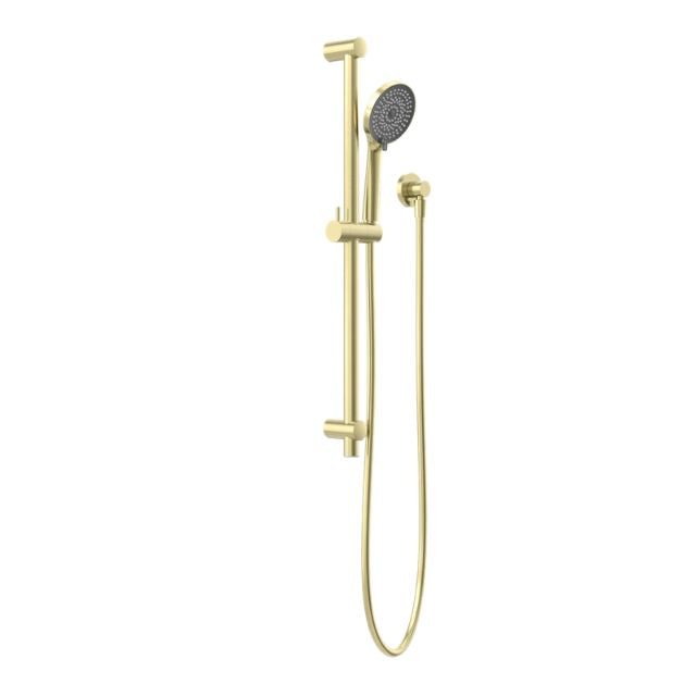 Nero Round Metal Project Shower Rail Brushed Gold with WELS 4 Star Rated NR319BG - The Blue Space