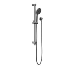 Nero Round Metal Project Shower Rail Gun Metal with WELS 4 Star Rated NR319GM - The Blue Space