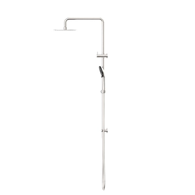 Buy Nero Round Project Twin Shower 4 Star Rating Brushed Nickel NR232105fBN - The Blue Space