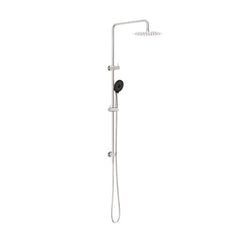 Nero Round Project Twin Shower 4 Star Rating Brushed Nickel NR232105fBN - The Blue Space