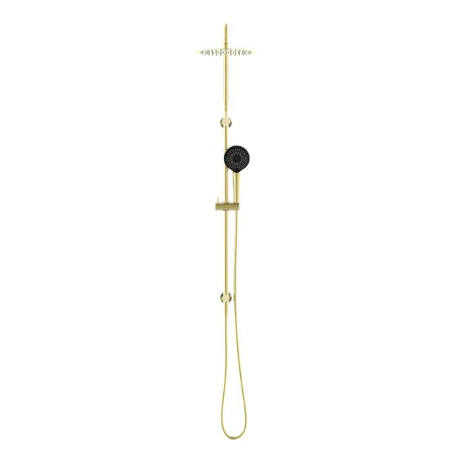 Buy Online Nero Round Project Twin Shower Brushed Gold NR232105DBG - The Blue Space