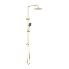 Nero Round Project Twin Shower Brushed Gold NR232105DBG - The Blue Space