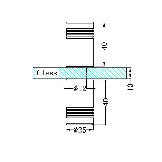 Technical Drawing Nero Round Shower Knob Brushed Nickel NRSH301aBN - The Blue Space