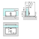 Technical Drawing Nero Shower F-Shaped Bracket 100mm Glass Brushed Bronze NRSH202aBZ - The Blue Space