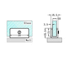 Technical Drawing Nero Shower U-Shaped Bracket 10mm Glass Gun Metal NRSH203aGM - The Blue Space