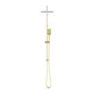 Buy Online Nero Square Project Twin Shower Brushed Gold NR232105EBG - The Blue Space