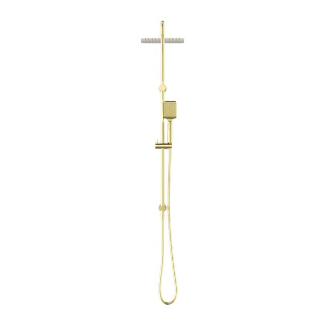 Buy Online Nero Square Project Twin Shower Brushed Gold NR232105EBG - The Blue Space