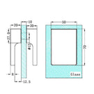 Technical Drawing Nero Square Shower Knob Handle Chrome NRSH302aCH - The Blue Space