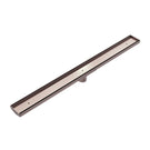 Nero Tile Insert V Channel Floor Grate 50mm Outlet with Hole Saw Brushed Bronze NRFG002HSBZ - The Blue Space