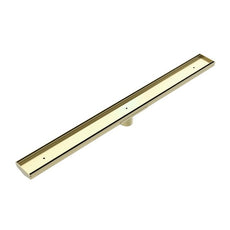 Nero Tile Insert V Channel Floor Grate 50mm Outlet With Hole Saw Brushed Gold NRFG002HSBG - The Blue Space