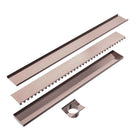 Angle Nero Tile Insert V Channel Floor Grate 89mm Outlet With Hole Saw Brushed Bronze NRFG001HSBZ - The Blue Space