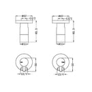 Technical Drawing Nero Washing Machine Tap Set Gun Metal NR262109dGM - The Blue Space