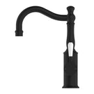 Buy Online Nero York Basin Mixer Hook Spout With White Porcelain Lever Matte Black NR69210201MB - The Blue Space