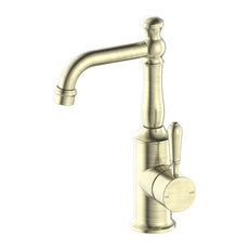 Nero York Basin Mixer With Metal Lever Aged Brass NR69210102AB - The Blue Space