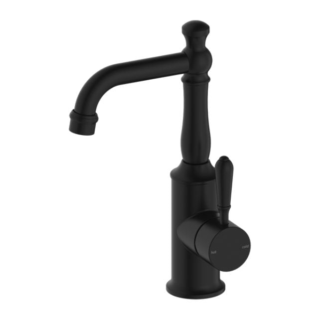 Nero York Basin Mixer With Metal Lever Matte Black NR69210102MB - The Blue Space