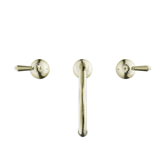 Buy Online Nero York Basin Set With Metal Lever Aged Brass NR692102a02AB - The Blue Space