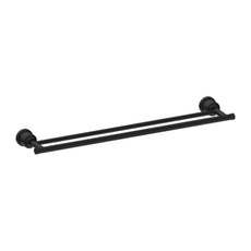 Nero York Double Towel Rail 600mm Matte Black NR6924dMB - The Blue Space