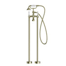 Buy Nero York Freestanding Bath Set With White Porcelain Hand Shower Aged Brass NR692103a01AB - The Blue Space