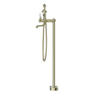 Buy Online Nero York Freestanding Bath Set With White Porcelain Hand Shower Aged Brass NR692103a01AB - The Blue Space