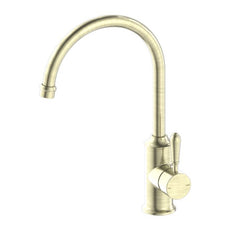 Nero York Kitchen Mixer Gooseneck Spout With Metal Lever Aged Brass NR69210602AB - The Blue Space