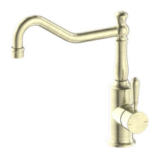 Nero York Kitchen Mixer Hook Spout With Metal Lever Aged Brass NR69210702AB - The Blue Space
