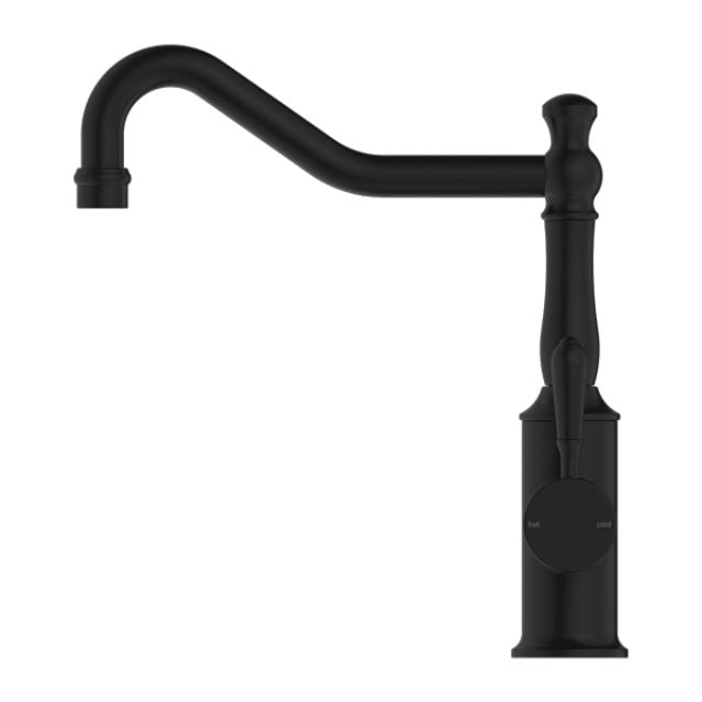 Buy Online Nero York Kitchen Mixer Hook Spout With Metal Lever Matte Black NR69210702MB - The Blue Space
