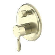 Nero York Shower Mixer With Diverter With Metal Lever Aged Brass NR692109a02AB - The Blue Space