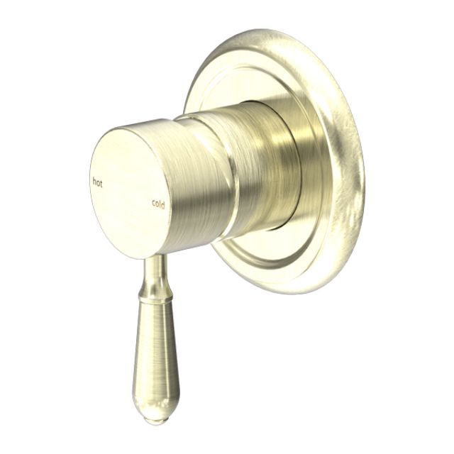Nero York Shower Mixer With Metal Lever Aged Brass NR69210902AB - The Blue Space