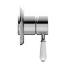Buy Nero York Shower Mixer With White Porcelain Lever Chrome NR69210901CH - The Blue Space