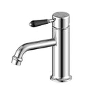 Nero York Straight Basin Mixer With Black Porcelain Lever Chrome NR692101b03CH - The Blue Space