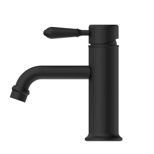 Buy Online Nero York Straight Basin Mixer With Metal Lever Matte Black NR692101b02MB - The Blue Space