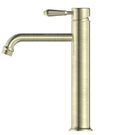 Buy Online Nero York Straight Tall Basin Mixer With Metal Lever Aged Brass NR692101a02AB - The Blue Space