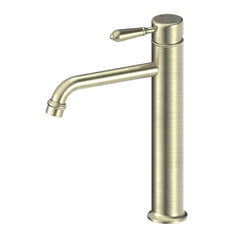 Nero York Straight Tall Basin Mixer With Metal Lever Aged Brass NR692101a02AB - The Blue Space