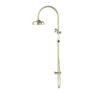 Buy Online Nero York Twin Shower With White Porcelain Hand Shower Aged Brass NR69210501AB - The Blue Space