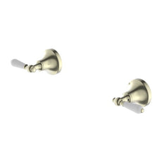 Nero York Wall Top Assemblies With White Porcelain Lever Aged Brass NR692109b01AB - The Blue Space