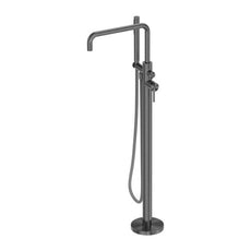 Nero Zen SS316L Freestanding Bath Mixer With Outdoor Shower Hose Graphite NR162203a01GR - The Blue Space