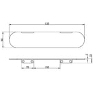 Technical Drawing Nero Zen SS316L Metal Shower Shelf Brushed Nickel NR1687aBN - The Blue Space