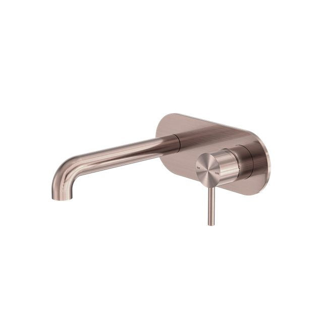 Nero Zen SS316L Wall Basin/Bath Mixer 185mm Spout Brushed Bronze NR162210a185BZ - The Blue Space